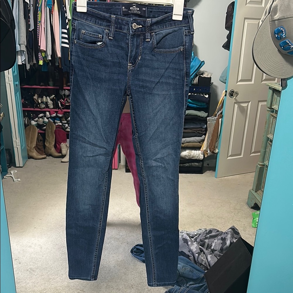 Hollister Blue Skinny Jeans Medium-Dark Wash